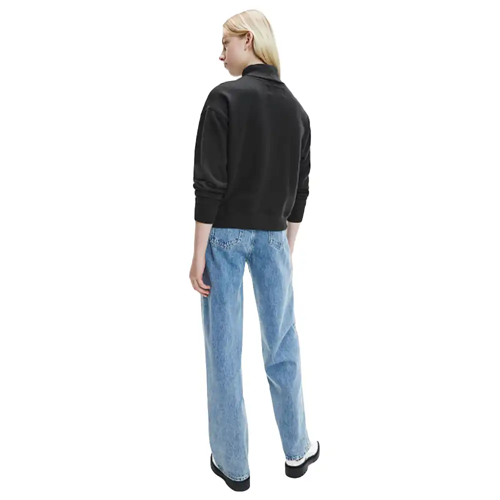 Sweat shirt femme Calvin Klein Oversized roll neck Noir - ZESHOES