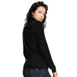 Pull femme Tommy Jeans Style cotelé Noir - ZESHOES Pull femme Tommy Jeans Style cotelé Noir - ZESHOES