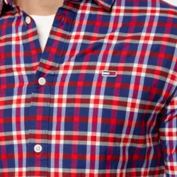 Chemise manches longues homme Tommy Jeans Popeline Multicolor - ZESHOES