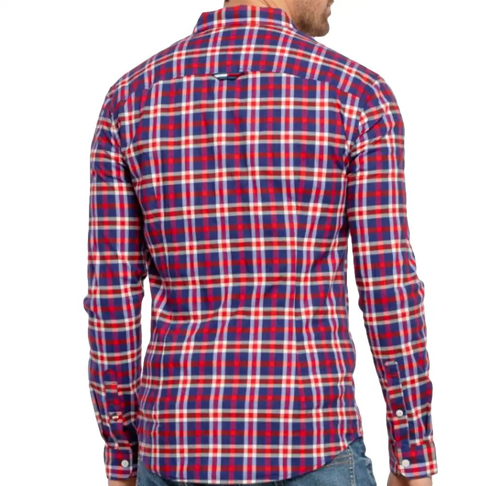 Chemise manches longues homme Tommy Jeans Popeline Multicolor - ZESHOES