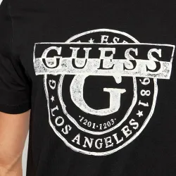 T shirt manche courte homme Guess Ring logo Noir - ZESHOES T shirt manche courte homme Guess Ring logo Noir - ZESHOES