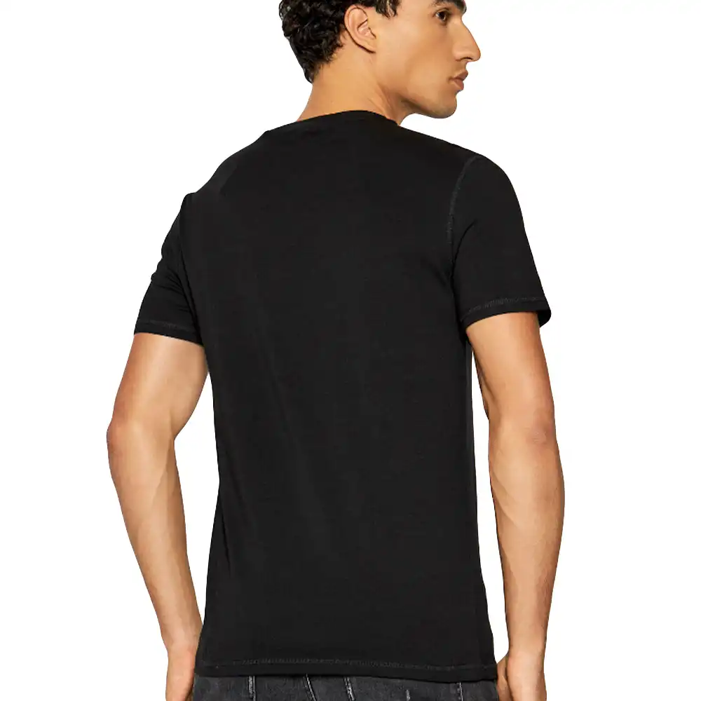 T shirt manche courte homme Guess Ring logo Noir - ZESHOES T shirt manche courte homme Guess Ring logo Noir - ZESHOES