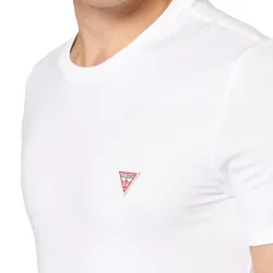 T shirt manche courte homme Guess Classic logo triangle Blanc - ZESHOES
