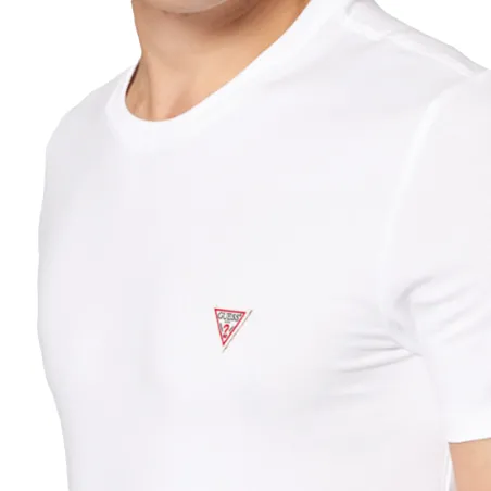 Produits victimes de leur succès Guess Blanc Classic logo triangle