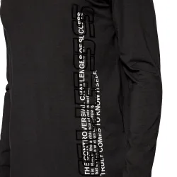 T shirt manche longue homme Guess Logo challenges Noir - ZESHOES
