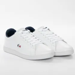 Basket basse femme Lacoste Carnaby evo tri Blanc - ZESHOES Basket basse femme Lacoste Carnaby evo tri Blanc - ZESHOES