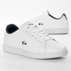 Basket basse femme Lacoste Carnaby evo tri Blanc - ZESHOES Basket basse femme Lacoste Carnaby evo tri Blanc - ZESHOES