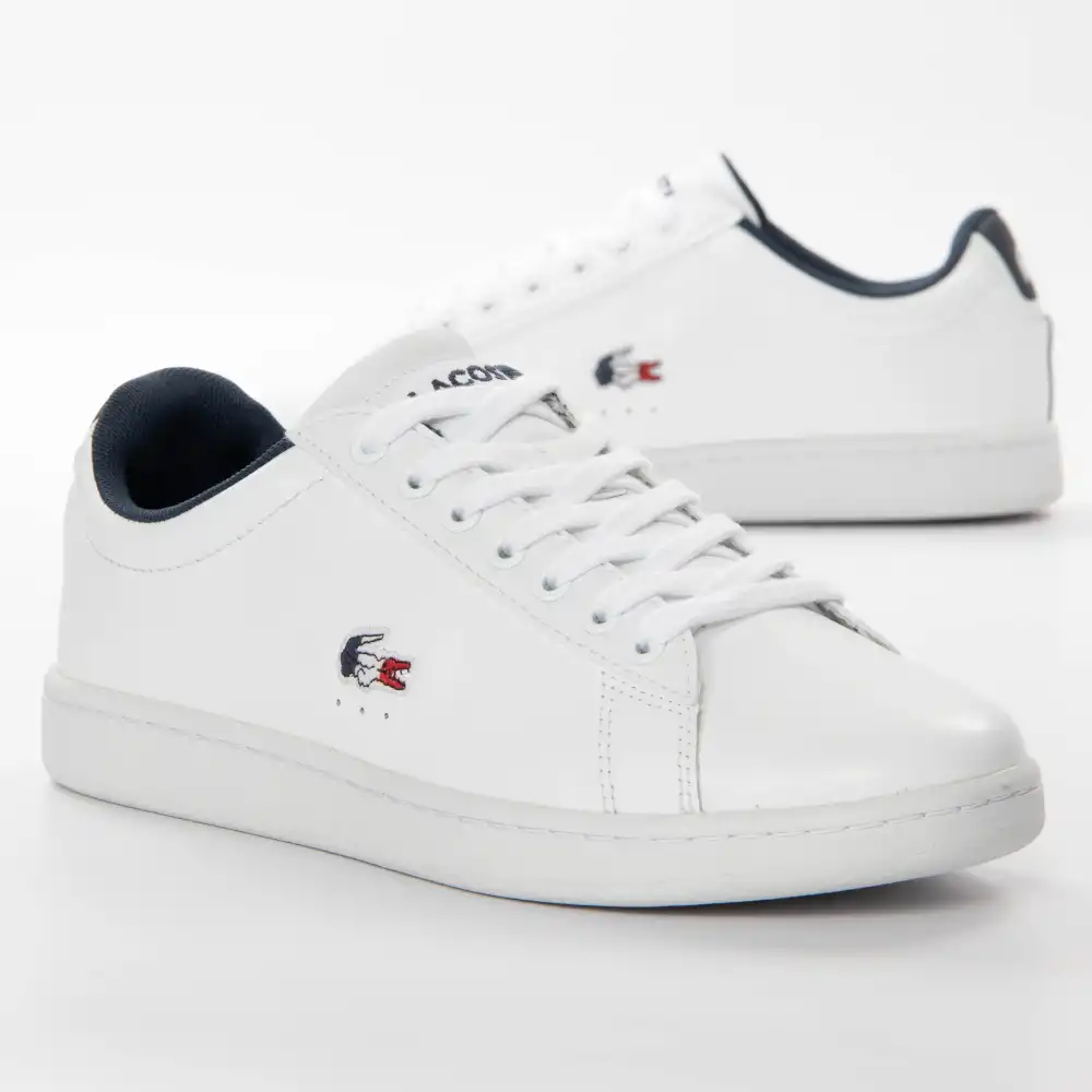 Basket basse femme Lacoste Carnaby evo tri Blanc - ZESHOES Basket basse femme Lacoste Carnaby evo tri Blanc - ZESHOES
