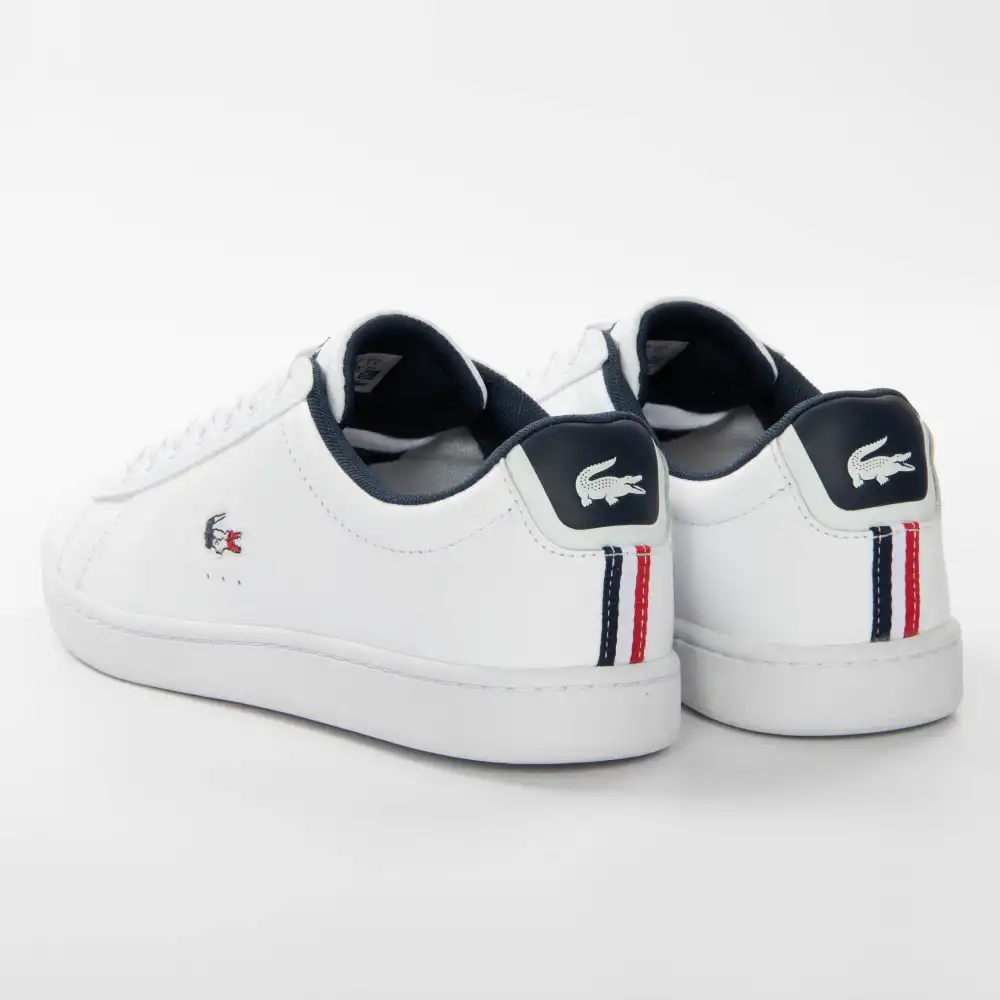 Basket basse femme Lacoste Carnaby evo tri Blanc - ZESHOES Basket basse femme Lacoste Carnaby evo tri Blanc - ZESHOES
