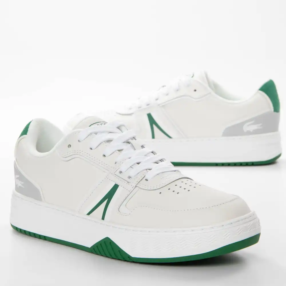 Basket basse homme Lacoste L001 Leather Blanc - ZESHOES Basket basse homme Lacoste L001 Leather Blanc - ZESHOES