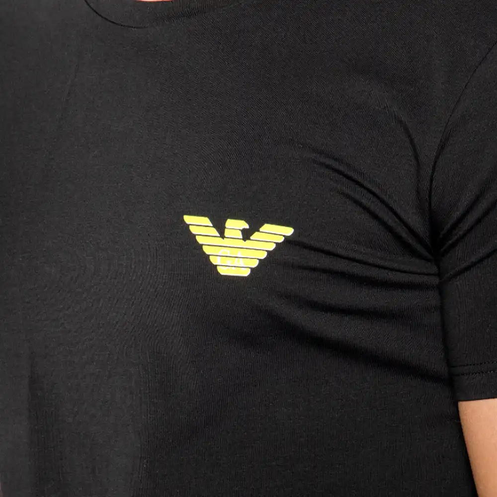 T shirt manche courte homme Emporio Armani Classic logo yellow Noir - ZESHOES T shirt manche courte homme Emporio Armani Classic logo yellow Noir - ZESHOES
