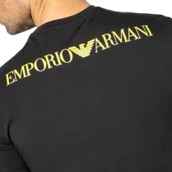 T shirt manche courte homme Emporio Armani Classic logo yellow Noir - ZESHOES T shirt manche courte homme Emporio Armani Classic logo yellow Noir - ZESHOES