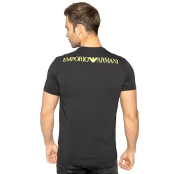 T shirt manche courte homme Emporio Armani Classic logo yellow Noir - ZESHOES T shirt manche courte homme Emporio Armani Classic logo yellow Noir - ZESHOES