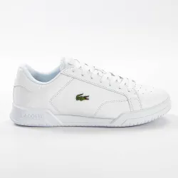 Basket de ville basse homme Lacoste Twin serve 0721 Blanc - ZESHOES Basket de ville basse homme Lacoste Twin serve 0721 Blanc - ZESHOES
