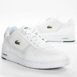 Basket de ville basse homme Lacoste T-clip 0121 Blanc - ZESHOES Basket de ville basse homme Lacoste T-clip 0121 Blanc - ZESHOES