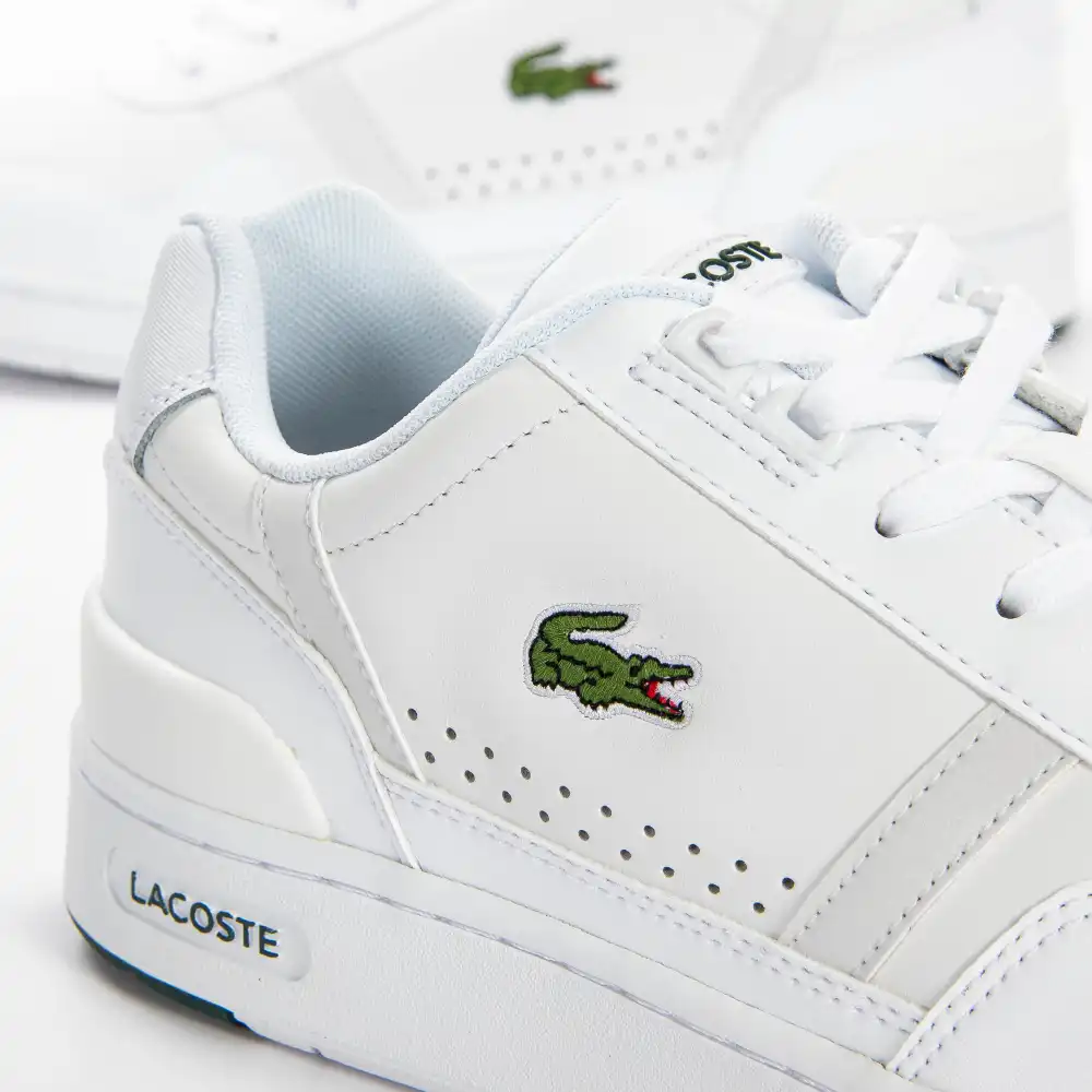 Basket de ville basse homme Lacoste T-clip 0121 Blanc - ZESHOES Basket de ville basse homme Lacoste T-clip 0121 Blanc - ZESHOES