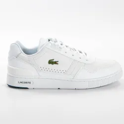 Basket de ville basse homme Lacoste T-clip 0121 Blanc - ZESHOES Basket de ville basse homme Lacoste T-clip 0121 Blanc - ZESHOES