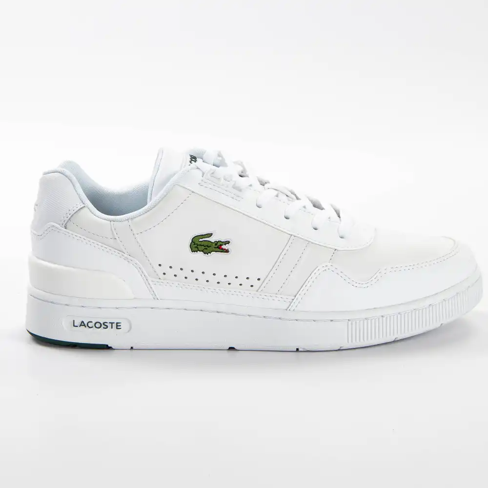 Basket de ville basse homme Lacoste T-clip 0121 Blanc - ZESHOES Basket de ville basse homme Lacoste T-clip 0121 Blanc - ZESHOES