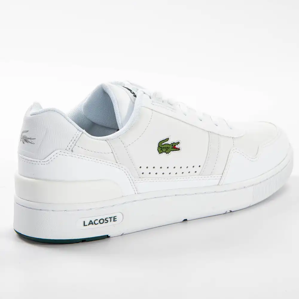 Basket de ville basse homme Lacoste T-clip 0121 Blanc - ZESHOES Basket de ville basse homme Lacoste T-clip 0121 Blanc - ZESHOES