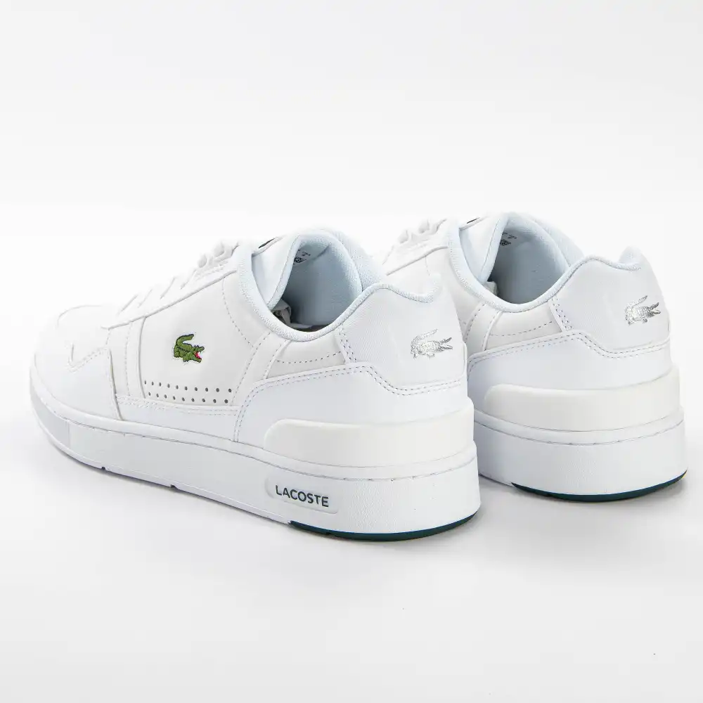 Basket de ville basse homme Lacoste T-clip 0121 Blanc - ZESHOES Basket de ville basse homme Lacoste T-clip 0121 Blanc - ZESHOES