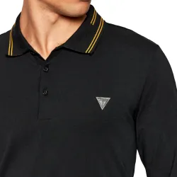 Polo manche longue Guess Original line Noir - ZESHOES