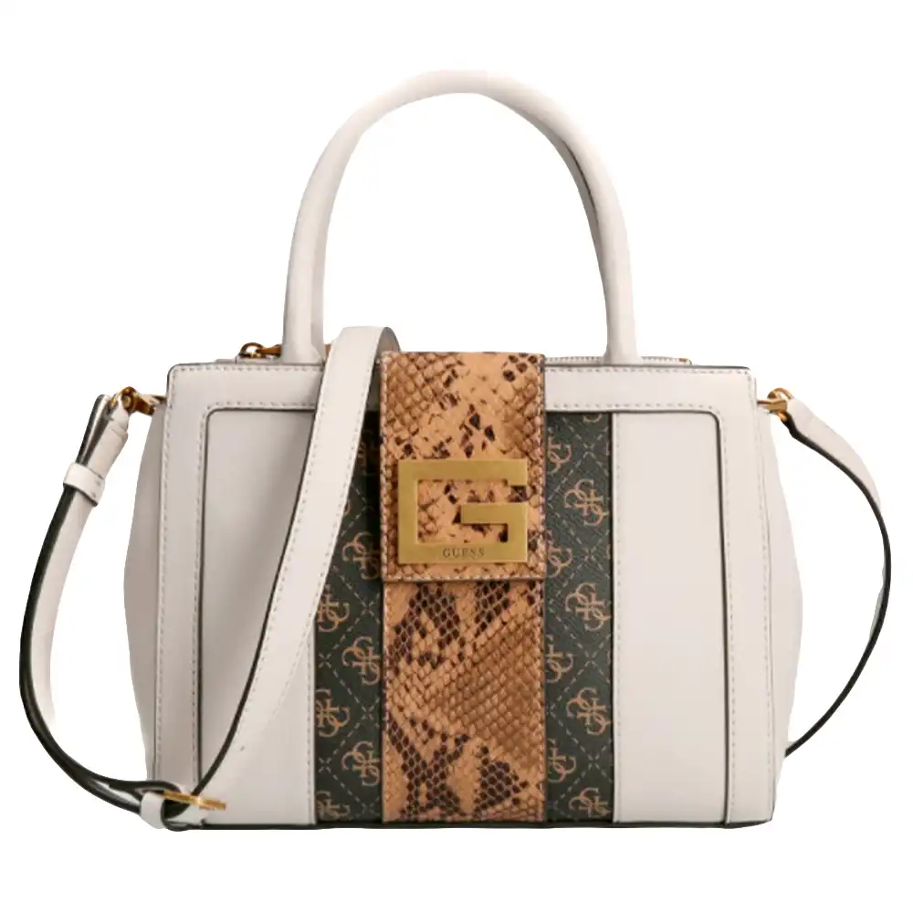 Sac a main femme Guess Bling python Blanc - ZESHOES