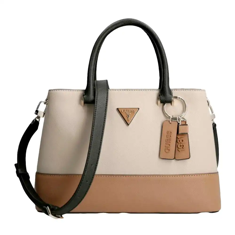 Sac a main femme Guess Cordelia saffiano Beige - ZESHOES Sac a main femme Guess Cordelia saffiano Beige - ZESHOES