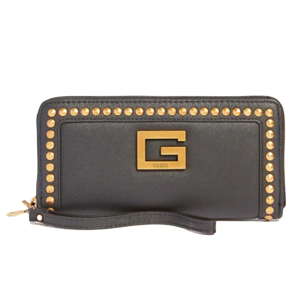 Portefeuille femme Guess Maxi bling clous Noir - ZESHOES Portefeuille femme Guess Maxi bling clous Noir - ZESHOES