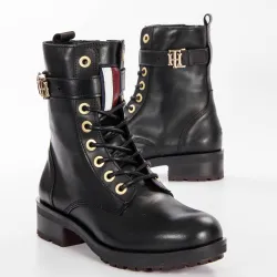 Bottine femme Tommy Jeans Essential biker boot Noir - ZESHOES