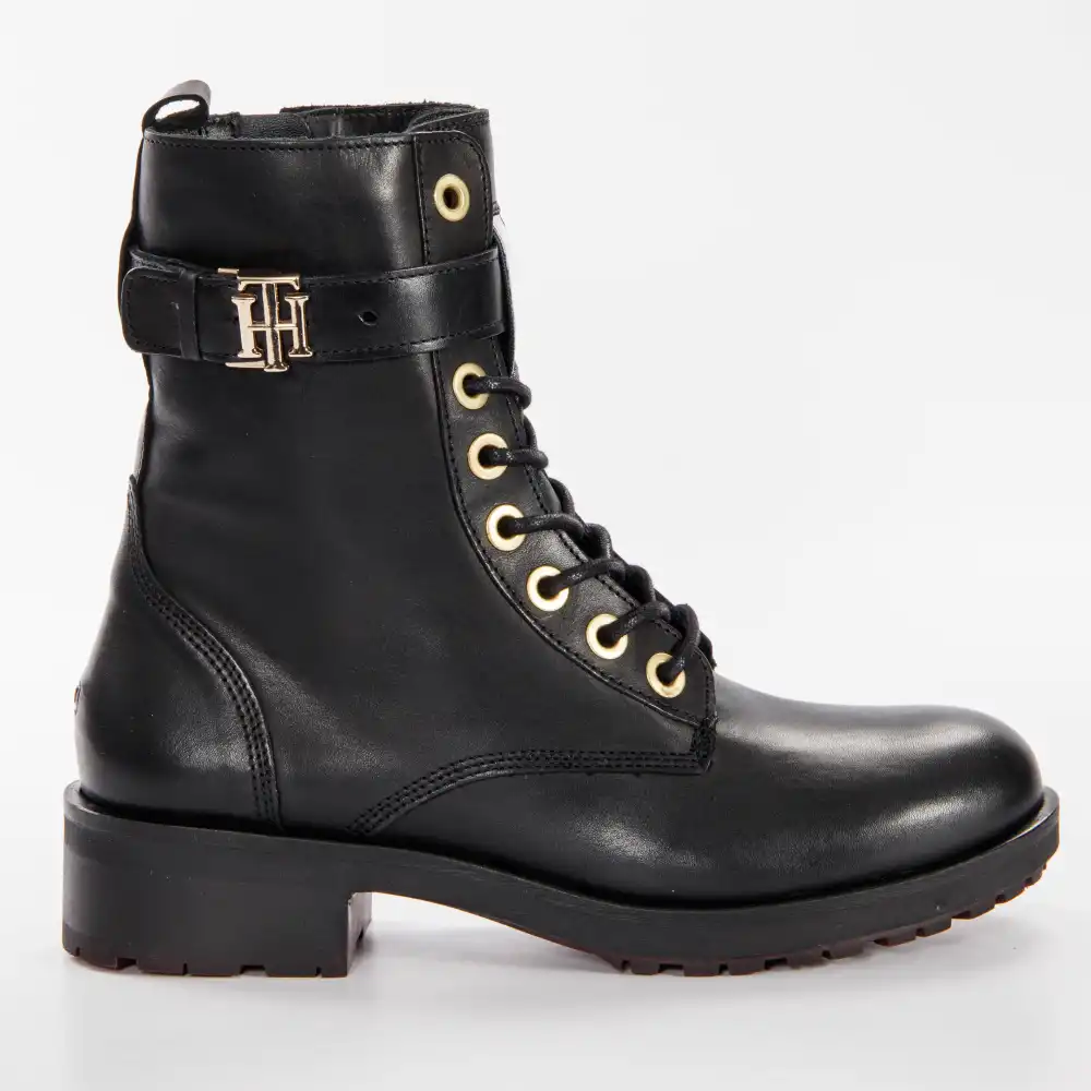 Bottine femme Tommy Jeans Essential biker boot Noir - ZESHOES