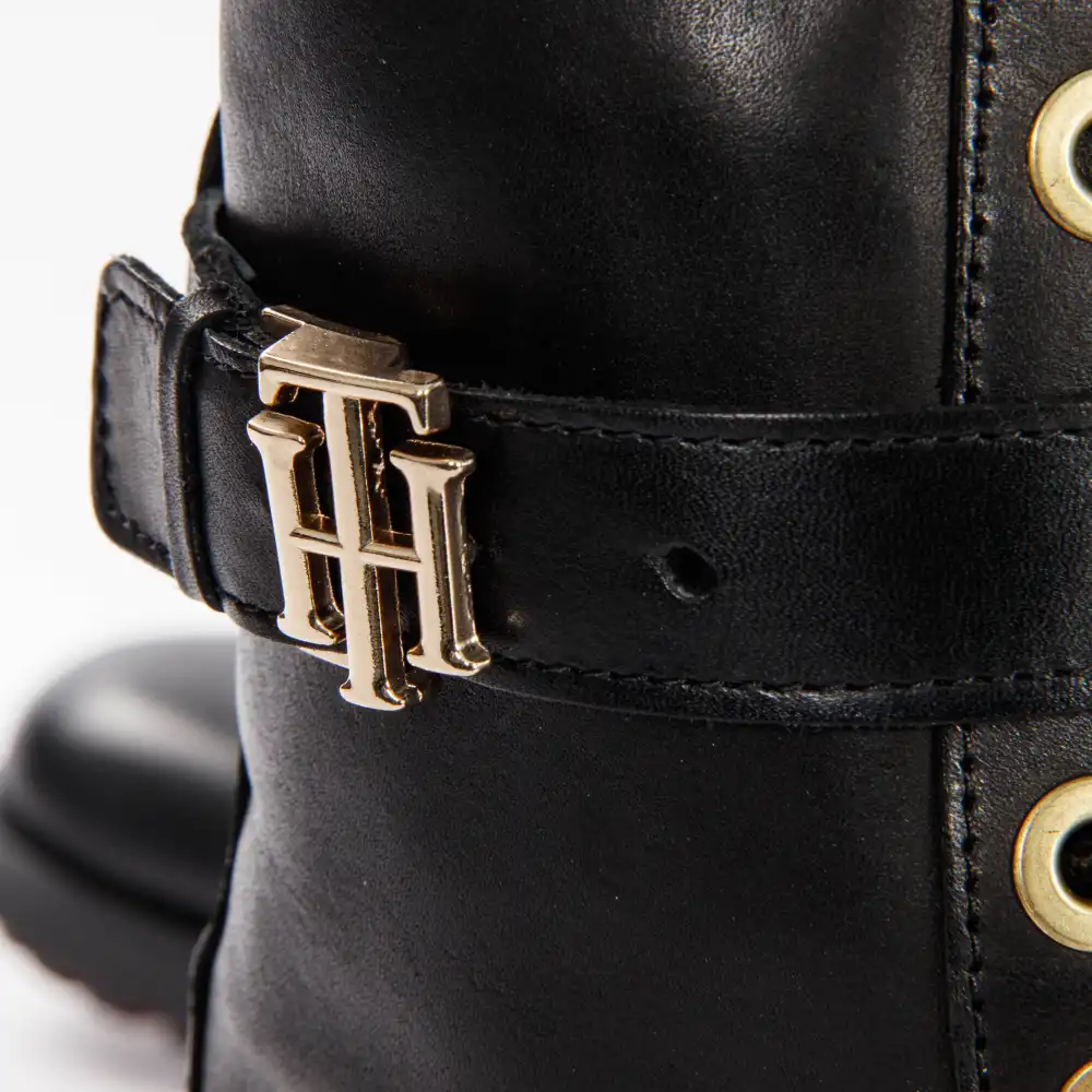 Bottine femme Tommy Jeans Essential biker boot Noir - ZESHOES