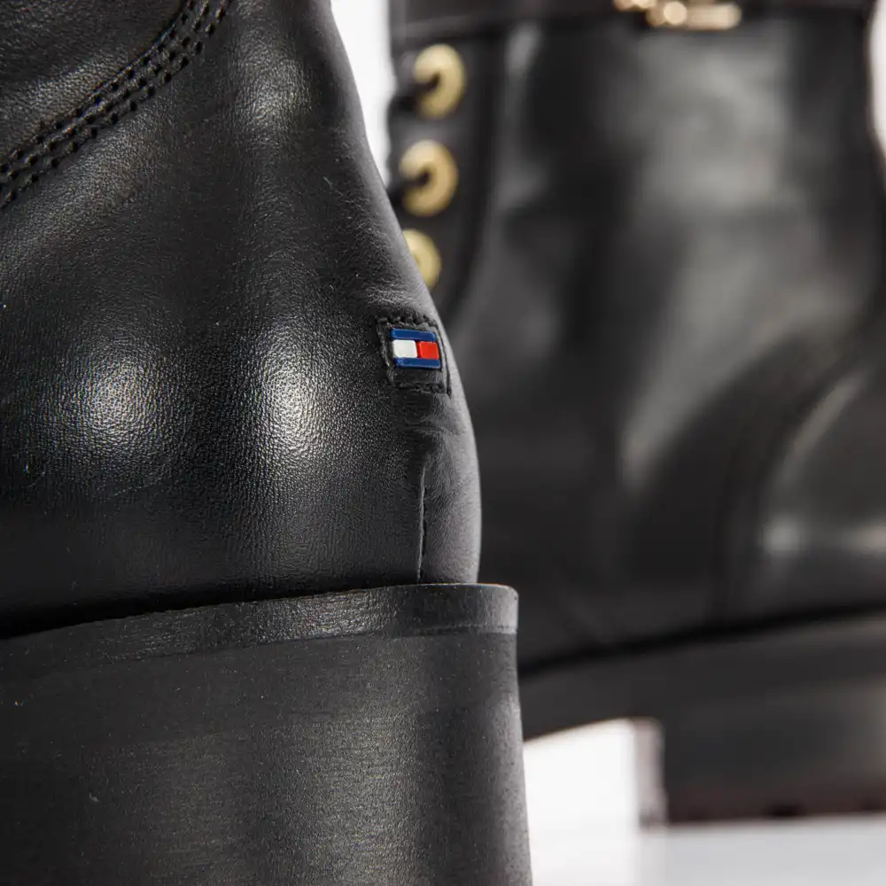 Bottine femme Tommy Jeans Essential biker boot Noir - ZESHOES