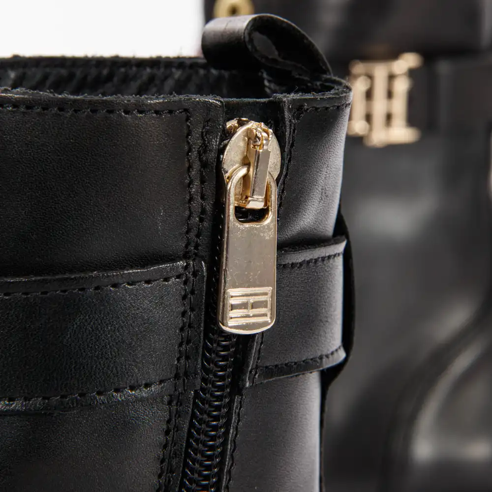 Bottine femme Tommy Jeans Essential biker boot Noir - ZESHOES