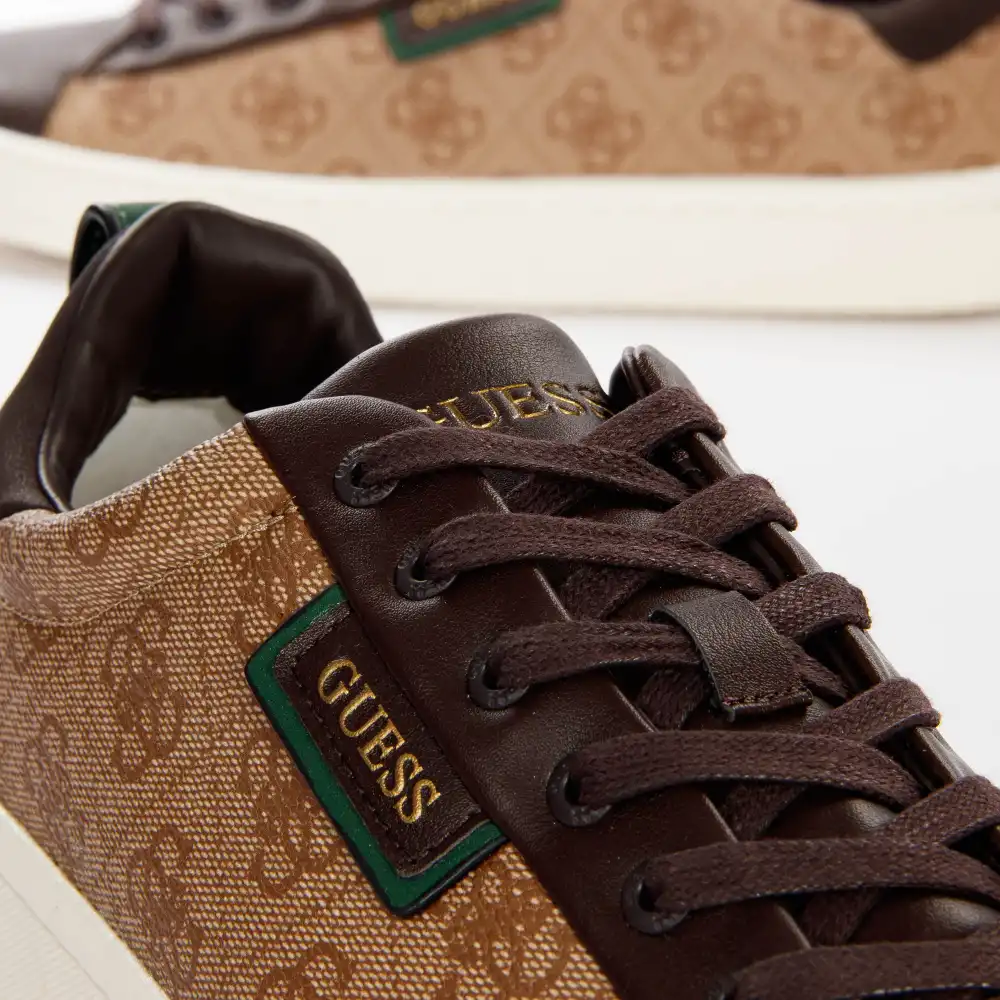 Basket de ville basse homme Guess Vintage logo Marron - ZESHOES
