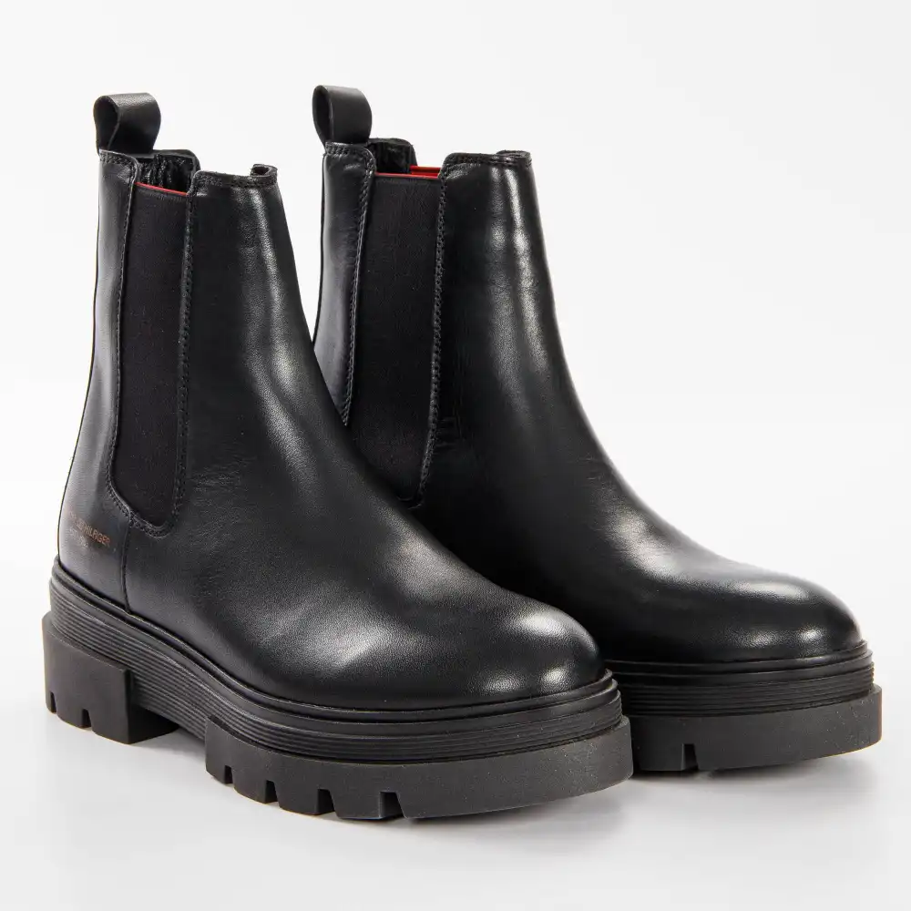 Bottine femme Tommy Jeans Monochromatic chelsea boot Noir - ZESHOES