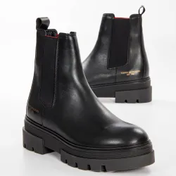 Bottine femme Tommy Jeans Monochromatic chelsea boot Noir - ZESHOES