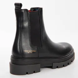 Bottine femme Tommy Jeans Monochromatic chelsea boot Noir - ZESHOES