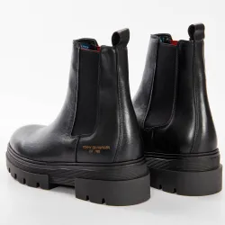 Bottine femme Tommy Jeans Monochromatic chelsea boot Noir - ZESHOES