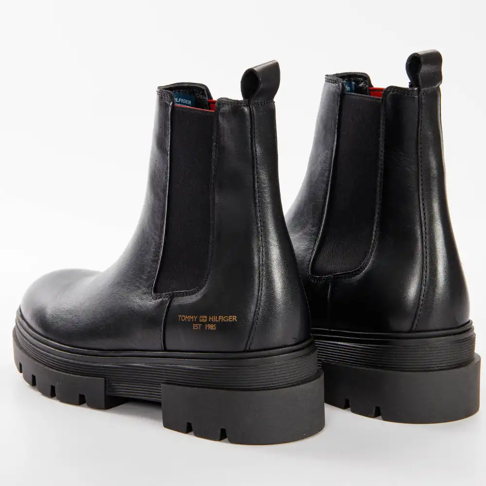 Bottine femme Tommy Jeans Monochromatic chelsea boot Noir - ZESHOES