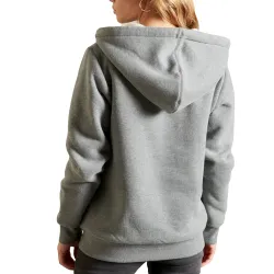 Sweat shirt femme Superdry Borg lined zip hood Gris - ZESHOES