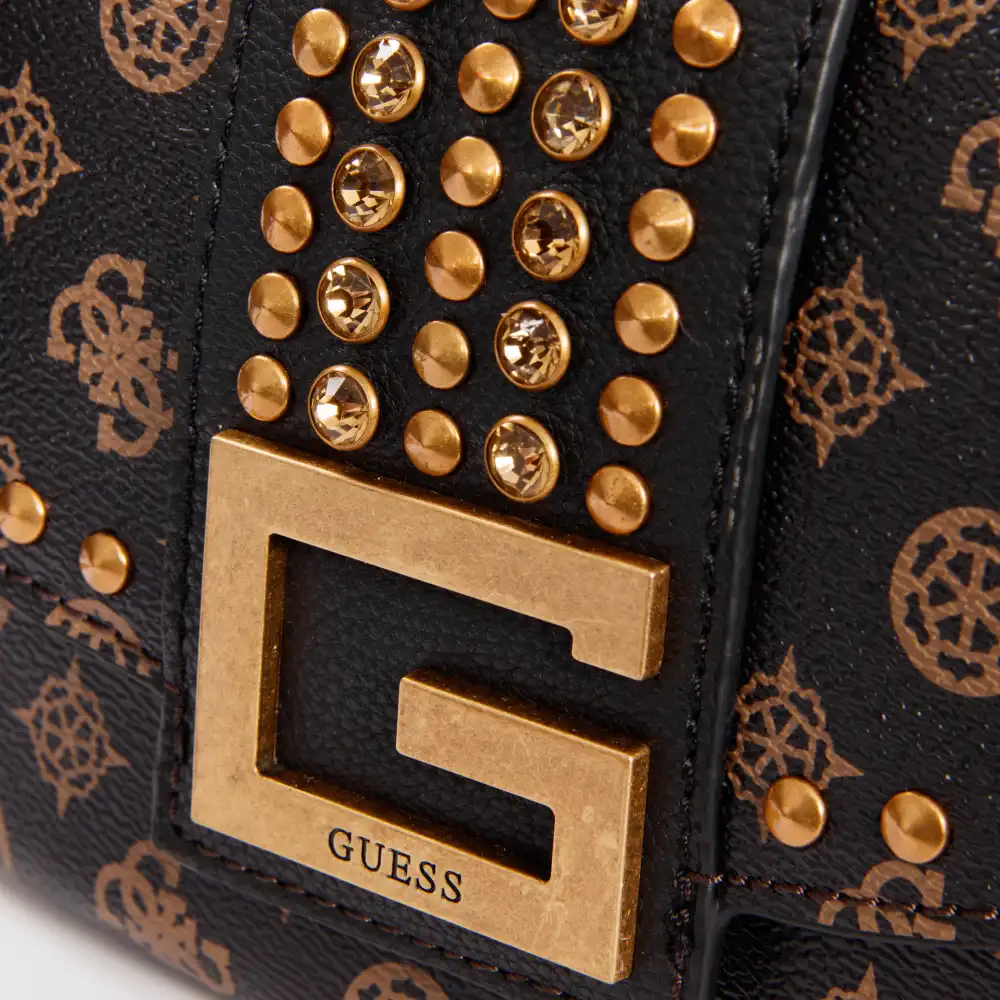 Sac a main femme Guess Bling clous Noir - ZESHOES