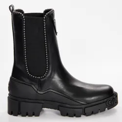 Bottine femme Guess Logo triangle Noir - ZESHOES Bottine femme Guess Logo triangle Noir - ZESHOES