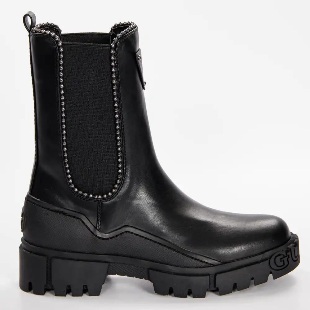 Bottine femme Guess Logo triangle Noir - ZESHOES Bottine femme Guess Logo triangle Noir - ZESHOES