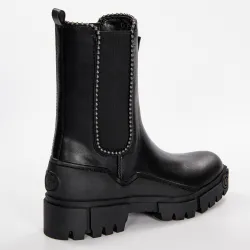 Bottine femme Guess Logo triangle Noir - ZESHOES Bottine femme Guess Logo triangle Noir - ZESHOES