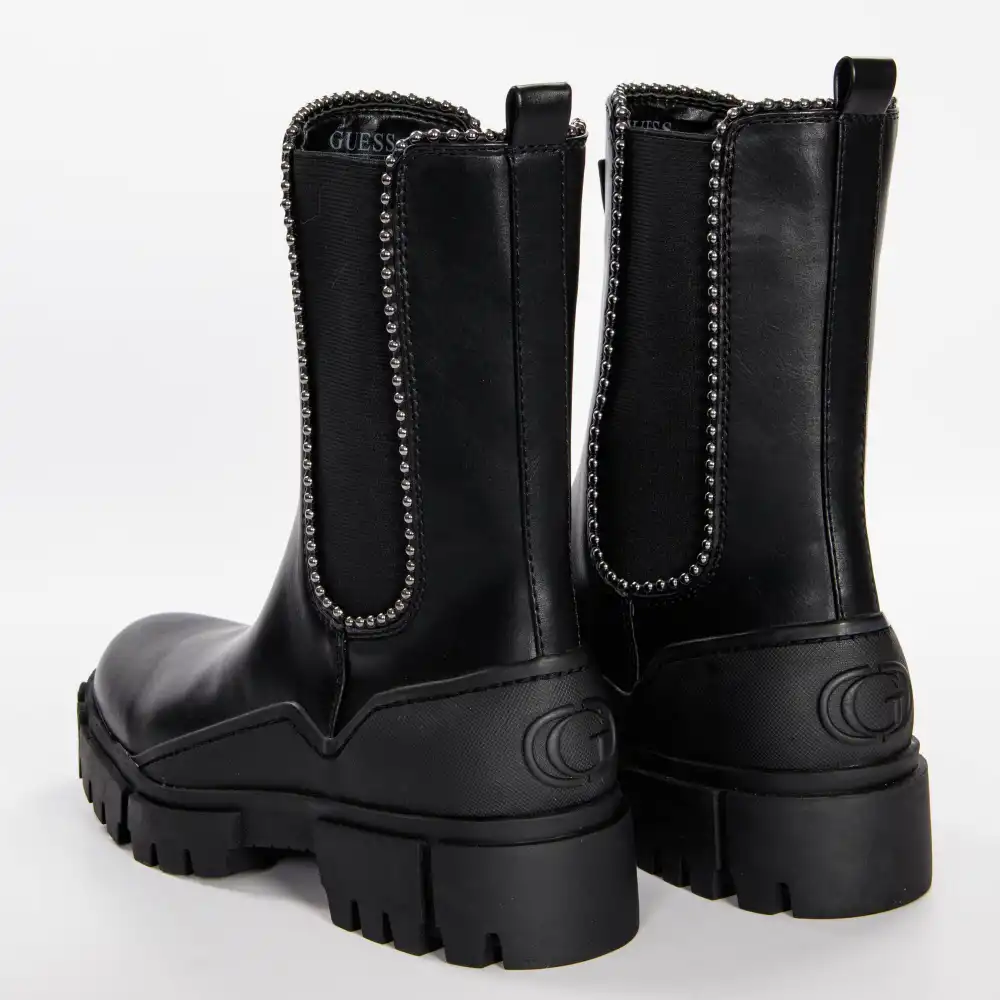 Bottine femme Guess Logo triangle Noir - ZESHOES Bottine femme Guess Logo triangle Noir - ZESHOES