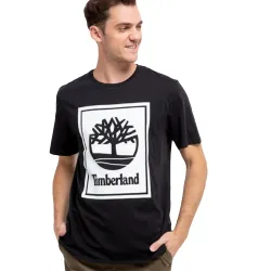 T shirt manche courte homme Timberland Big logo b&w Noir - ZESHOES