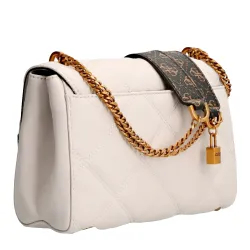Sac bandoulière femme Guess Katey capitonne Blanc - ZESHOES