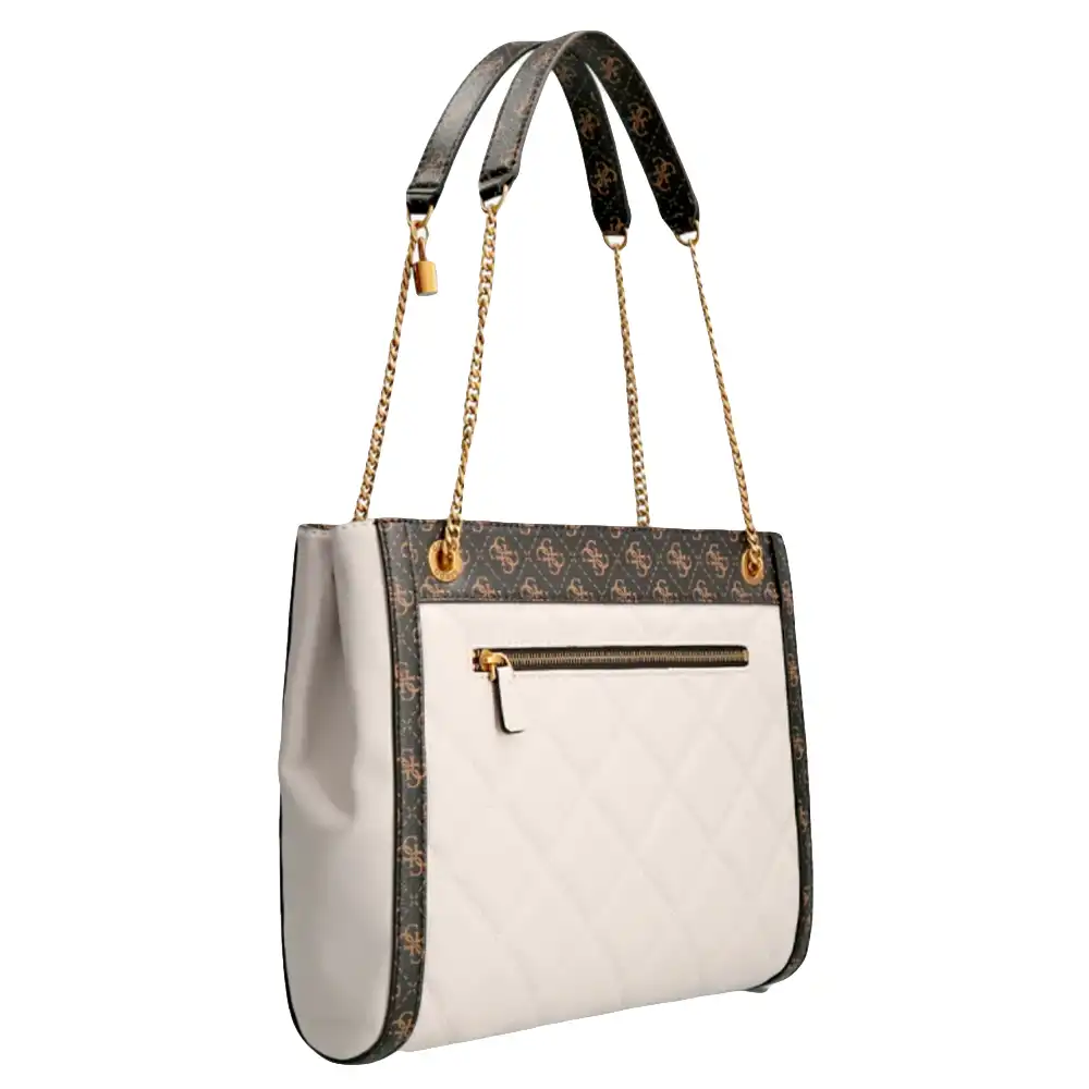 Sac a main femme Guess Katey capitonne Blanc - ZESHOES