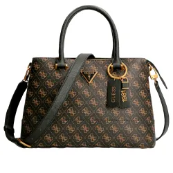 Sac a main femme Guess Cardelia logo Marron - ZESHOES