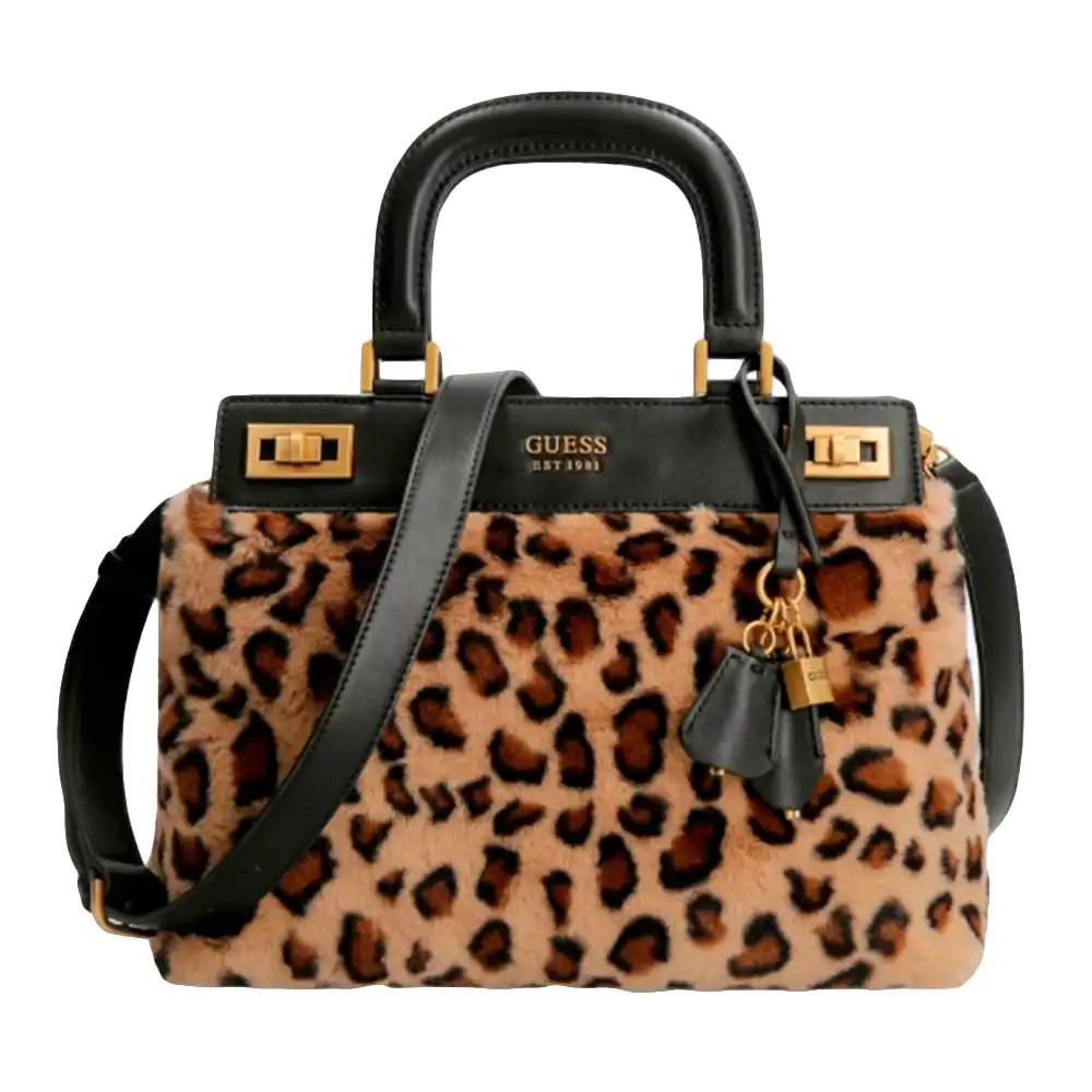 Sac a main femme Guess Katey felin Leopard - ZESHOES